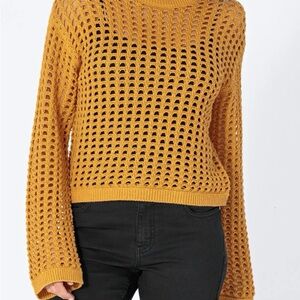 H&M Golden Open-Knit Sweater